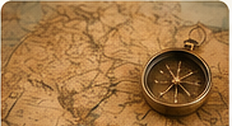 Historic map and compass